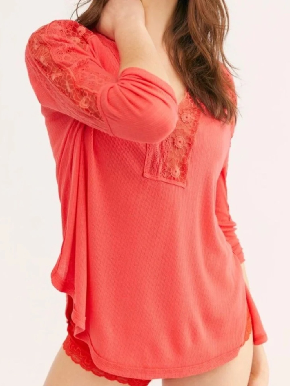 NEW Free People Lola Top Rose Crimson XS